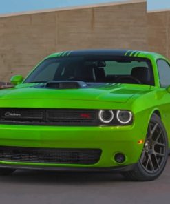 Dodge Challenger RT Plus Shaker Front Green paint by numbers