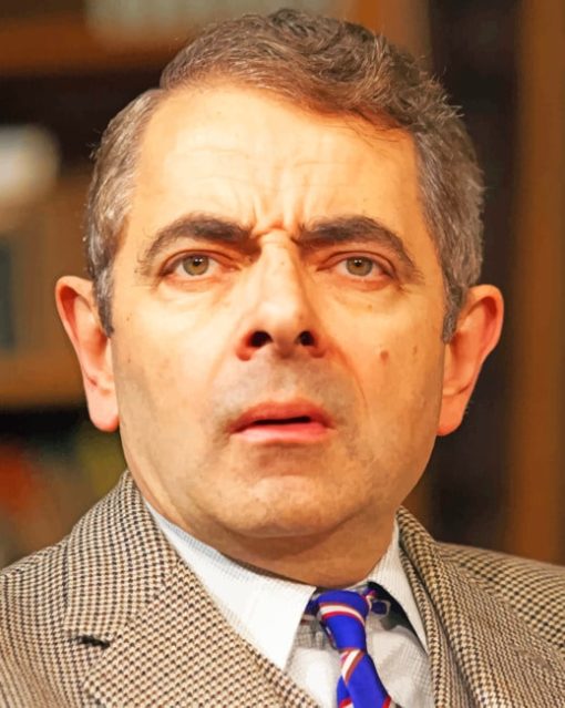 English Actor Rowan Atkinson paint by numbers