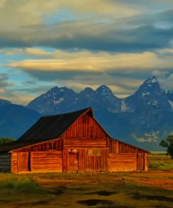 Forest Wooden Cabin paint by numbers