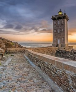 France Sunrise In Coast Lighthouse paint by numbers