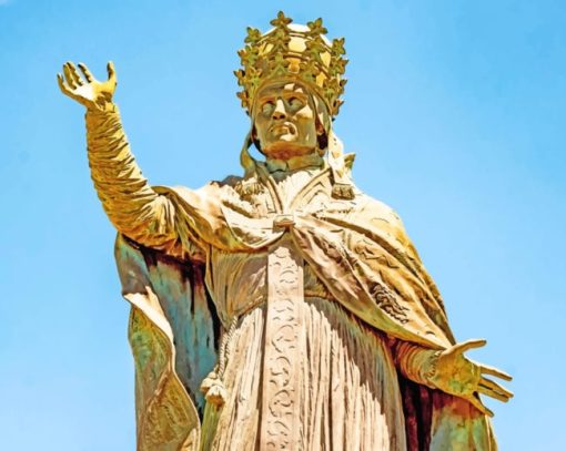 Franks King Charlemagne Statue paint by numbers