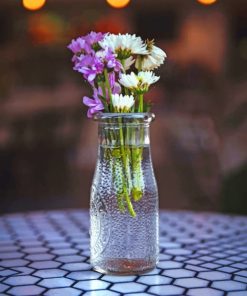 Glass Pot With Flowers paint by numbers