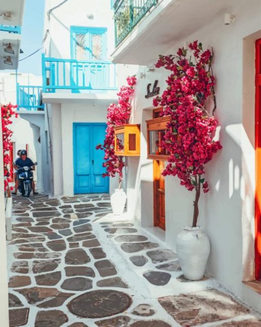 Greece Cobblestone Streets