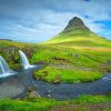 Iceland Mountains Waterfalls Kirkjufell Clouds paint by numbers