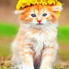 Kitten With Flowers Crown paint by numbers