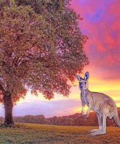 Kangaroo During Sunset Paint By Numbers