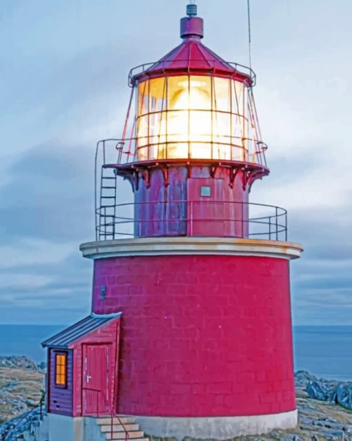 Lighthouse Building On Rocks paint by numbers