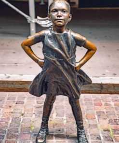 Little Girl Bronze Statue paint by numbers