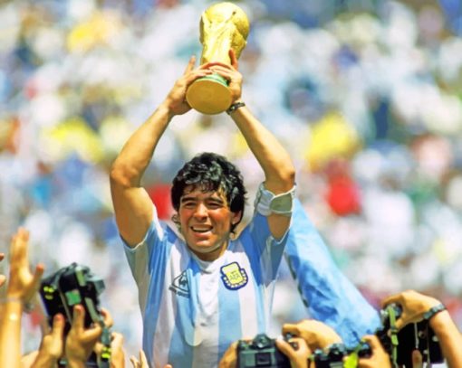 Maradona With World Cup paint by numbers