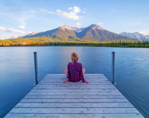 Meditating Girl On The Pier Paint By Numbers