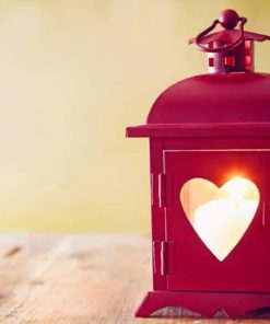 Lantern Flashlight Heart paint by numbers