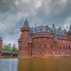 Netherlands Castles Pond DeHaar Castle paint by numbers