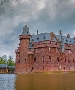 Netherlands Castles Pond DeHaar Castle paint by numbers