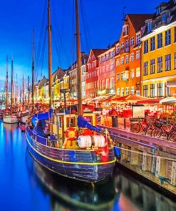 Nyhavn Canal Danmark paint by numbers