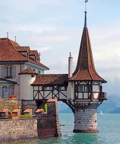 Oberhofen Castle Switzerland paint by numbers