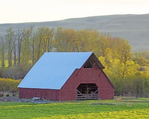 Old Barn On Farmlands paint by numbers