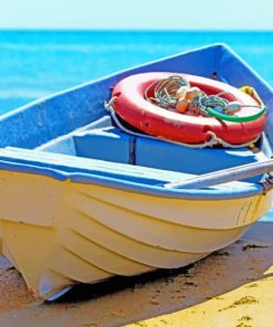 Old Boat On The Beach paint by numbers