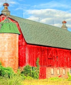 Old Red Barn Paint by numbers