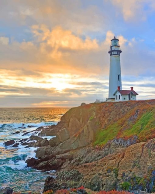 Pigeon Point Lighthouse California paint by numbers