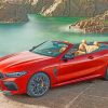 Red BMW Cabriolet paint by numbers