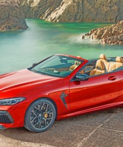 Red BMW Cabriolet paint by numbers