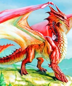 Red Dragon Myth paint by numbers