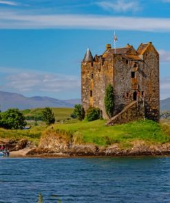 Scotland Castles Rivers Castle Stalker paint by numbers