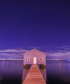 Sea Cabin During Night paint by numbers