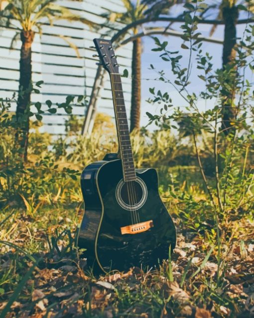 Simple Black Guitar Paint By Numbers