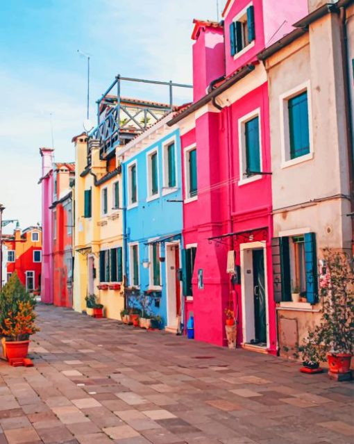 Street Houses Colorful