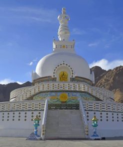 Temples India Shanti Stupa Leh District Ladakh paint by numbers