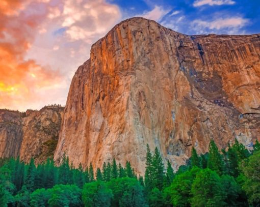 Usa Yosemite Mountains paint by numbers