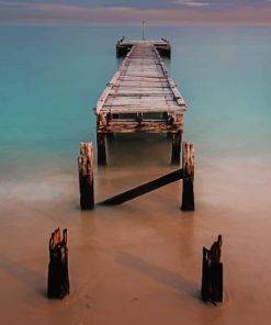 Wooden Sea bridge paint by numbers