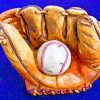 Worn Out Baseball Glove And Ball paint by numbers