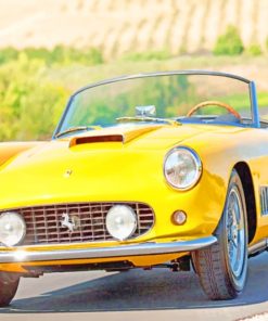 Classic Yellow Vintage Car paint by numbers