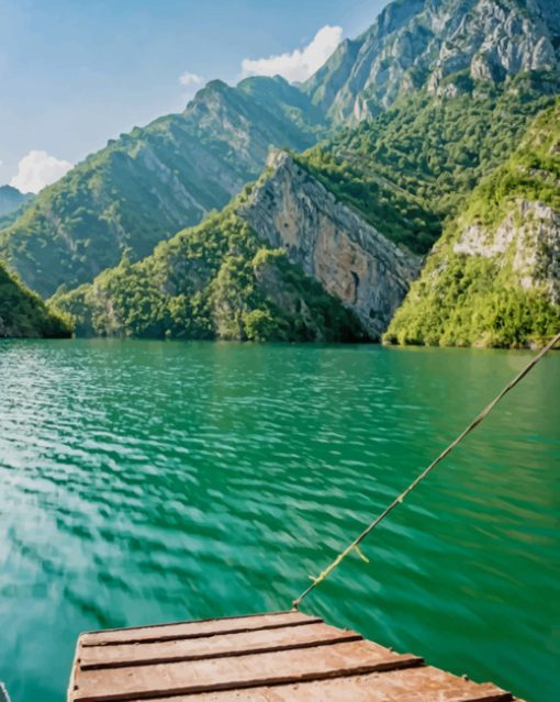 Albanian Beach And Mountains paint by numbers