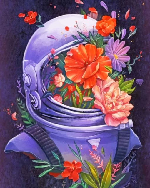 Astronaut With Flowers paint by numbers