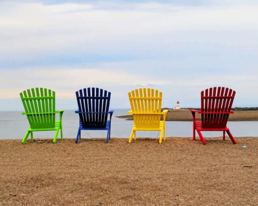 Beach Chairs Seaside paint by numbers