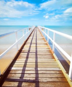 Beach With Horizon Line Bridge paint by numbers