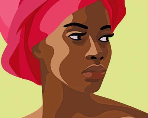 African Girl Illustration paint by numbers