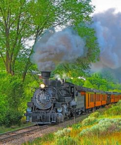 Beautiful Old Train paint by numbers