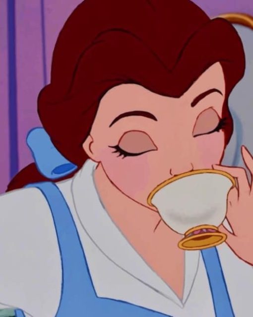 Belle Drinking Coffee paint by numbers