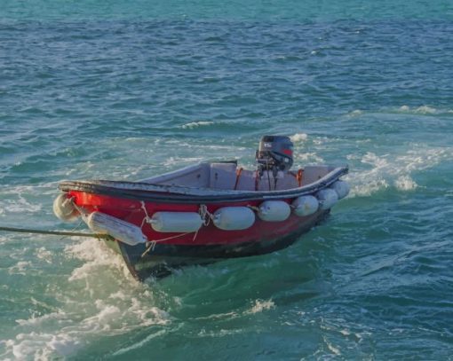 Boat Towed In Water paint by numbers