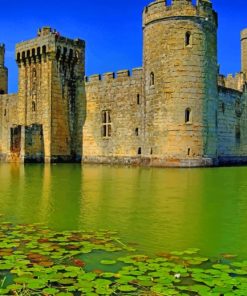 Bodiam Castle With Green Lake paint by numbers