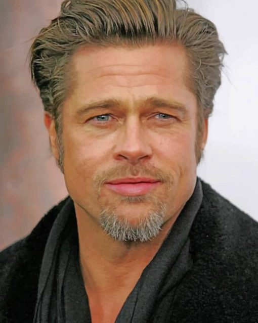 Brad Pitt Portrait paint by numbers