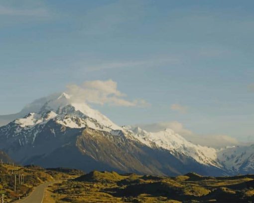 Clouds Scattered Over A Snowcapped Mountain paint by numbers