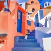 Colorful Buildings Santorini paint by numbers