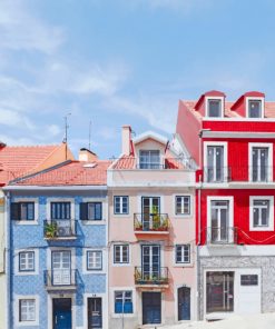 Colorful Houses Portugal paint by numbers