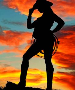 Cowgirl At Sunset paint by numbers