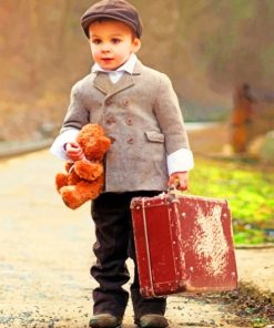 Elegant Boy With Bag paint by numbers